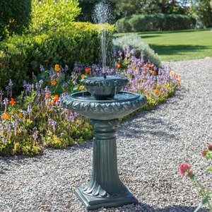 Victorian Stone Effect Solar Powered Water Feature - Turquoise by Solaray