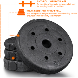 Adjustable Dumbbell Weight Set - Black / 30kg by Yaheetech