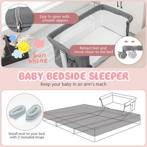 3-in-1 Baby Bedside Bassinet by Costway