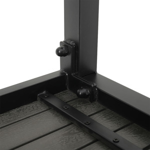 HomeScape Outdoor Dining Set with Benches - Grey Top + Black Frame by Kindred Trading LTD