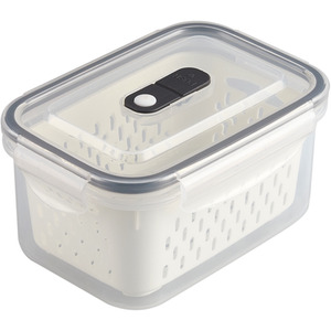 Livingandhome Set of 4 Fridge Storage Containers - Grayish White by Livingandhome