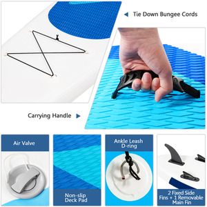 Costway 11ft Inflatable Stand Up Paddle Board - Blue by Costway