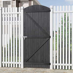 90CM Semi Braced Arch Top Wooden Garden Gate by Livingandhome