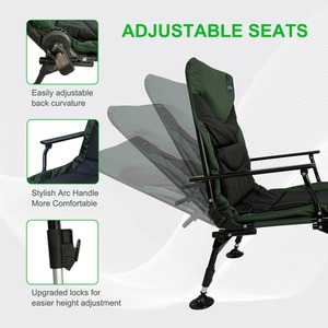 CARPZILLA Folding Fishing Chair with Footrest Green - Dark Green by CARPZILLA