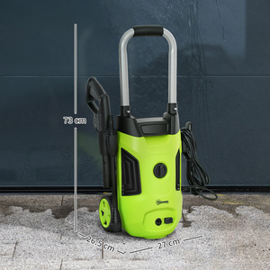 Outsunny 1800W 150 Bar Pressure Washer Adjustable Nozzle - Green by Outsunny