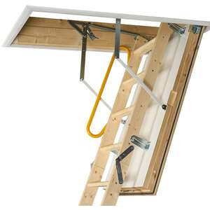 LuxFold Timber Loft Ladder - Yellow by TB Davies