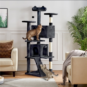 Multilevel Cat Tree with Scratching Posts - Black / 178cm by Yaheetech