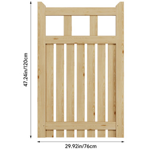 Spruce Wood Garden Fence Gate with Raised Sides by Livingandhome