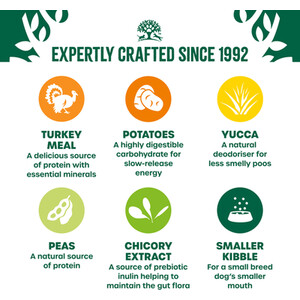 James Wellbeloved Grain Free Turkey and Vegetables Adult Small Dog Food 1.5kg - Brown by James Wellbeloved