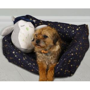 Luxury Navy Star Print Dog Bed Medium - Blue by NOAHS ARK