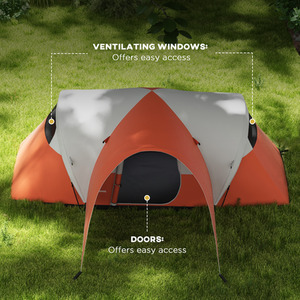 Outsunny 3000mm Waterproof Camping Tent with Porch and Sewn in Floor by Outsunny