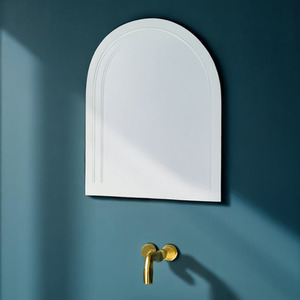 Soho Diamond Cut Arched Frameless Bathroom Mirror - Silver by Showerdrape