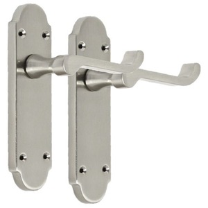 Epsom Door Handle Internal Latch Victorian Scroll - Satin - Satin by Betley Butterfly