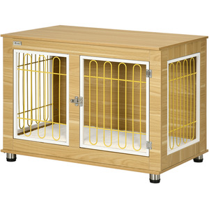 Dog Crate Furniture End Table with Soft Cushion by PawHut