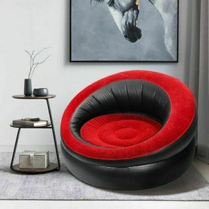 Inflatable Chair Single - Black/Red by Garden Mile