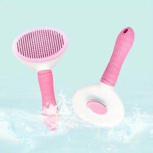 Ergonomic Pet Hair Removal Comb Brush - Pink by Dyzi