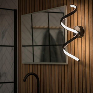 Infinity IP44 Rated Single Twist Integrated LED Wall Ceiling Light - Matte Black by ValueLights