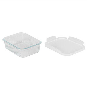 Rectangle Glass Crisper with Plastic Lid - Clear