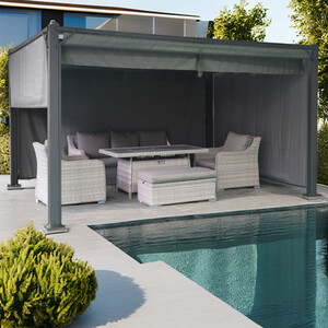 Naples Aluminum Pergola - Dark Grey / 4m by Malay