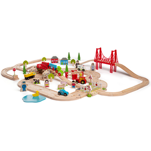 Road Rail Train Set - Multi-coloured by Bigjigs Rail