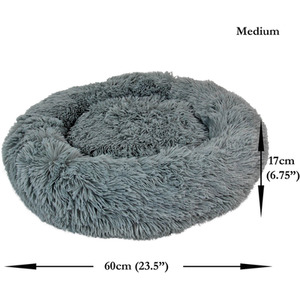 Fluffy Dog Bed in Grey - Grey / M by Actiaspet