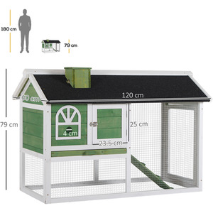 PawHut Small Animal Cage for Outdoor Indoor - Green by PawHut