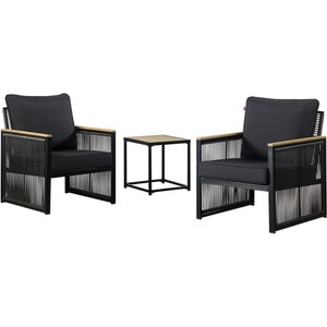 Eiffel 3pcs Bistro Set - Black by Malay
