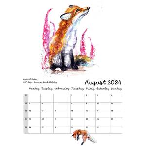 Foxes in Watercolour 2024 Calendar by BebesArts