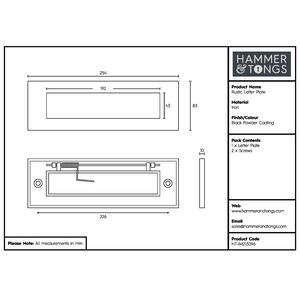 Rustic Letter Plate Black - Black by Hammer and Tongs