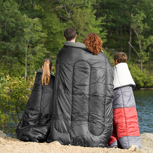 Costway Camping Sleeping Bag Double Sleeping Bag - Black + Gray by Costway