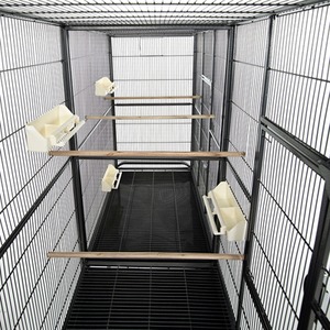 Elegance Double Metal Large Flight Cage - Black by Little Friends