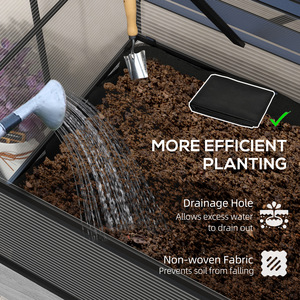 Outsunny Raised Garden Bed with Cold Frame Greenhouse Polycarbonate Panel by Outsunny