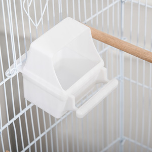 PawHut Bird Cage with Stand Wheels Slide-out Tray Shelf - White by PawHut