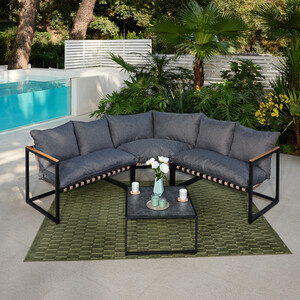 Beatrix Corner Sofa Set - Grey by Outdoor Essentials