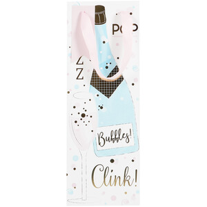 Pack of 2 Pastel Bubbly Bottle Gift Bags - Blue