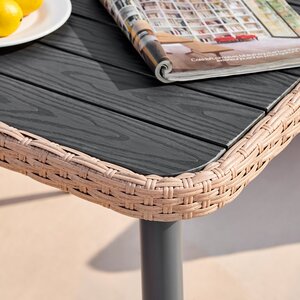 Rattan Outdoor Sofa Set - Seychelles Grey Corner Garden Sofa and Table - 9 Seat - Brown by FurnitureboxUK