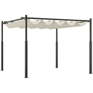 Outsunny 3 x 3(m) Outdoor Pergola with Retractable Roof - Cream by Outsunny