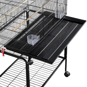 Small Birds Flight Cage with Rolling Stand - Black by Yaheetech