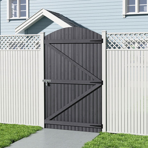 Wooden Arch Garden Gate - Grey / 105cm / 180cm by lifeideas
