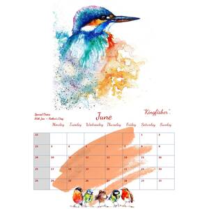 Birds in Watercolour 2024 Calendar by BebesArts