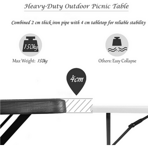 Picnic Table Bench Set - Black by Costway