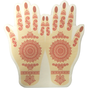 Henna Mehndi Hands Napkins - WHITE by Peacock Supplies