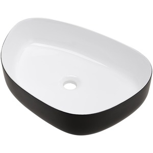 Irregular Ceramic Bathroom Basin With Waste Drainer - White by Livingandhome