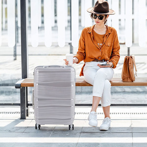 4PCS Lockable Travel Suitcase Set - Light Grey by Livingandhome