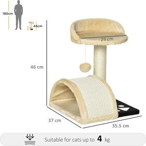 Pawhut Cat Tree Scratching Post - Beige by Pawhut