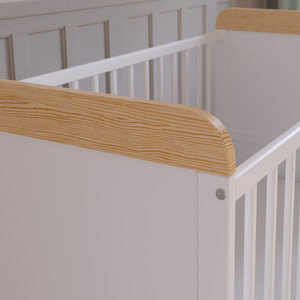 Levi Cot Bed With Mattress - White/Pine by Love For Sleep