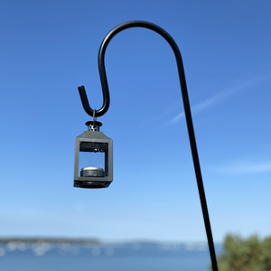 Garden Shepherds Crook Black Metal Border Hooks (2.18m) - Black