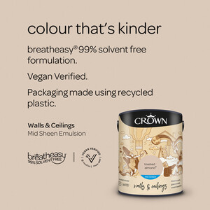 Crown Walls and Ceilings Mid Sheen Emulsion - Toasted Almond / 5l by Crown Paints