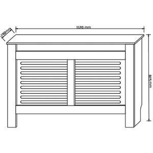 Horizontal Striped Radiator Cover - White / 112cm