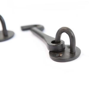 Rustic Cabin Hook and Eye Black - Black by Hammer and Tongs